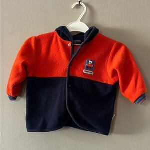 Vintage Orange and Navy Fleece Jacket